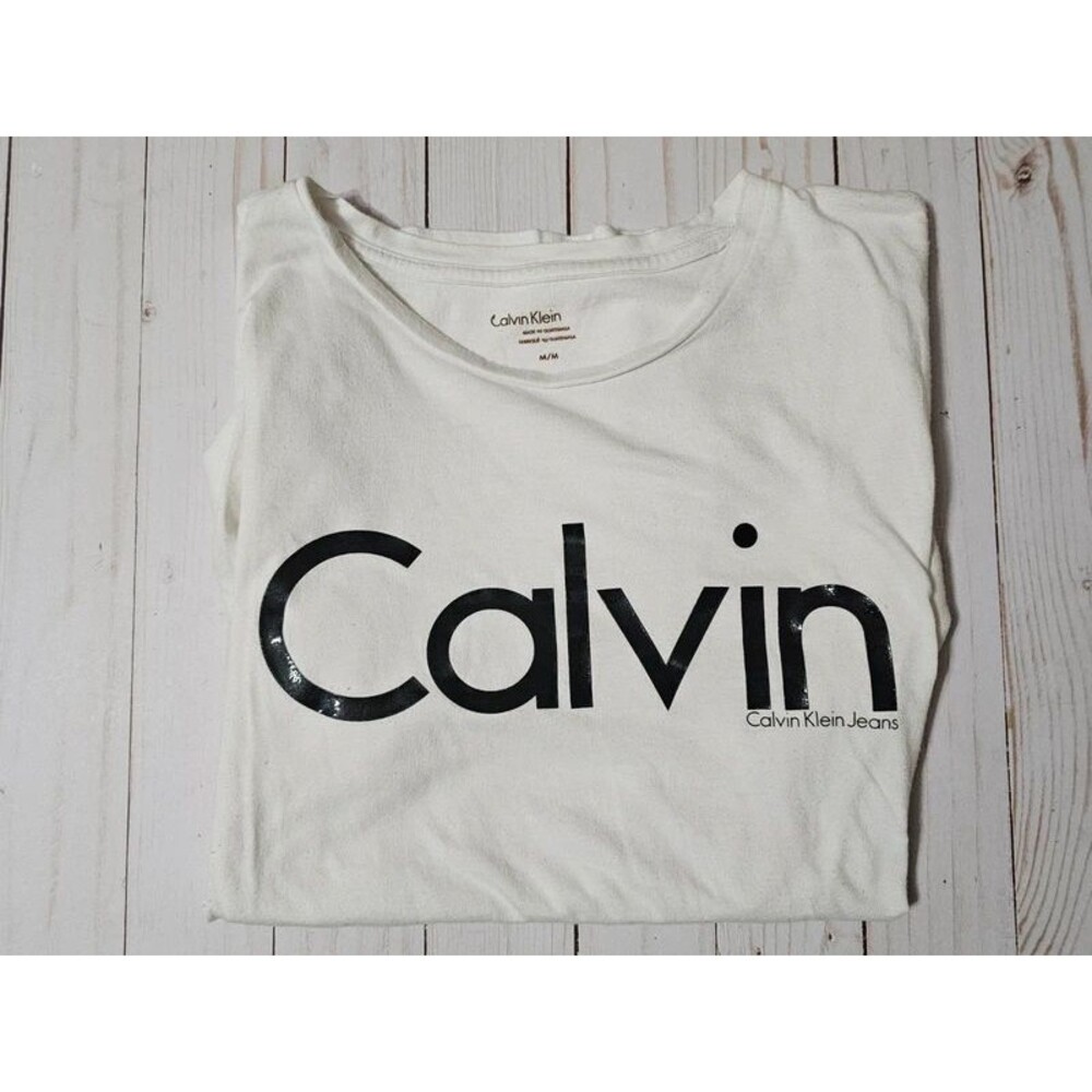 Calvin Klein Jeans Logo T-Shirt | Cream White | Size M